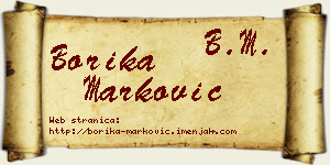 Borika Marković vizit kartica